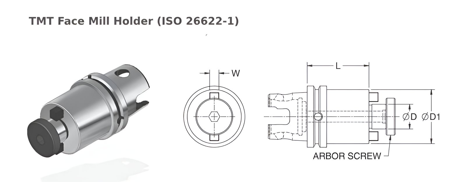 TMT40TS FMH0.500'' 1.024'' Face Mill Holder (Balanced to G2.5 25000 RPM) (Compatible with KM40TS™) (ISO26622-1)